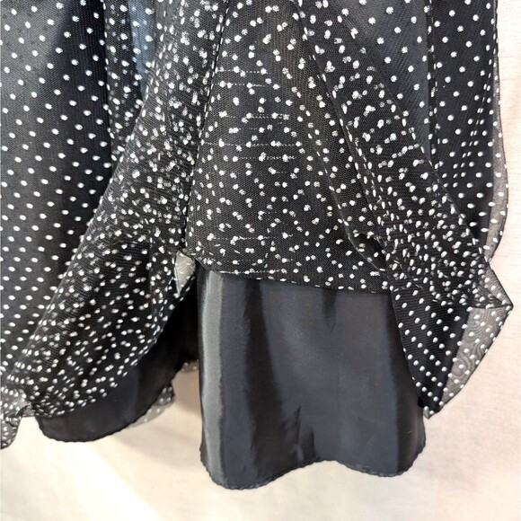 Onyx Nite Size 8 A-line Full Circle Midi 50s Dress Black White Polka Dot Prom - Picture 9 of 11